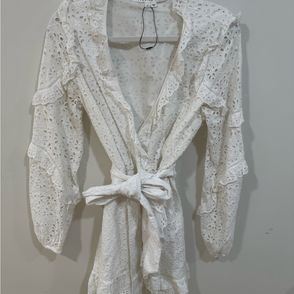 Veronica Beard Cream Eyelet Dress